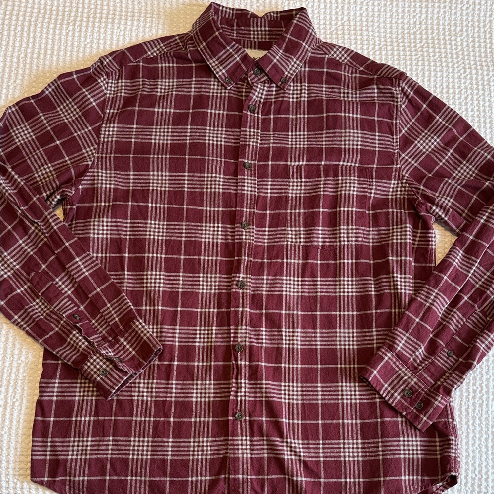 Goodfellow & Co Maroon Plaid Shirt